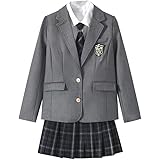 QUNCHAORI スクール セーラー服 ブレザー 制服 コート 長袖 学生 高校生 女子高生 卒業式 入学式 ボタン式 ワッペン 可愛い 学校 通学 通勤 森ガール 学園祭 イベント