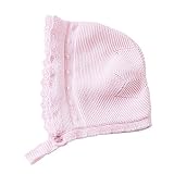 Toubaby 新生児 秋冬シーズン保温ニット帽ベビー帽0-18月 ピンクと乳白色 (0-6月（头を囲38-44cm), ピンクの(単一))