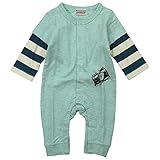 【秋冬春対応】 GARACH(ギャラッチ)裏毛袖レイヤードロンパース 60cm/Gn NO.AH-1634303