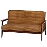 不二貿易 ファブリックソファ  ラバーズ 2人掛け ボーダー ライトブラウン 36005