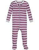 Petit Lem Girls' Cotton Candy Stripe 1 Piece Footie Pajama Purple/Grey 24M [並行輸入品]