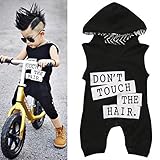 tifenny赤ちゃん男の子コットンプリントパーカーロンパースジャンプスーツ服衣装、クリアランス。 US サイズ: 6-12M カラー: ブラック
