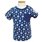 (ポスター) POSTAR　かすれスター総柄 Tシャツ ネイビー　130cm