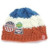 子供 帽子 秋冬カジュアルを取り入れて あったか防寒ニットキャップ キッズ ワイドボーダービーニー 橙