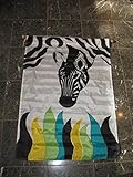 28X40 Embroidered Sewn Zebra Grass Appliqued Nylon Garden Flag 28X40 [並行輸入品]