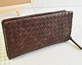 長財布 本革ポニーメッシュ ラウンドファスナ ブラウン ウォレット ポニーレザー 馬革 Wallet No22477 メンズ財布 レディース財布 サイフ