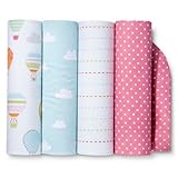 CircoTM 4pk Flannel Receiving Blankets - Balloon Ride by Circo