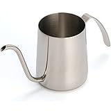 Lautechco キッチン用品 コーヒー ドリップ ポット 細口ポット ステンレス製 (350ml, 銀)