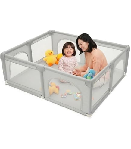 Amazon.co.jp: TUSTMO ベビーサークル メッシュ 四角 200cm×180cm 約2