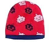 (コ-ランド) Co-land ベビー帽子 新生児ハット コットン帽子 子供用キャップ 耳あて ロボットプリント 男の子 女の子 防寒対策 赤ちゃん キッズ帽子 幼児 お出かけ レッド