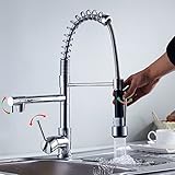 Auralum® キッチン 水栓 整流 シャワー両用 混合水栓 台所用 360°回転可能 陶磁弁シート