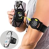 【Bone】ランニング用アームバンド 360°回転可能 取り外し可能 ジョギング スマホ ガーミンサイクルコンピューター装着可能 4.7-7