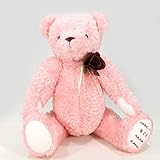 体重ベア　ピンク（ブラウンコサージュ付ウェイトドール）完成品