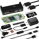 GeeekPi Raspberry Pi Zero 2 W スターターキット（技術認証取得済）RPi Zero 2 W アルミニウムケース、32GBカード（OSプリインストール）、QC3.0電源、20ピンヘッダー、Micro USB - OTGアダプター、HDMIケーブル、ヒートシンク、スイッチケーブル付き
