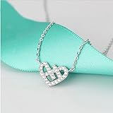 キュービックジルコニア ハート ペンダント ネックレス レディース S925 シルバー ネックレス 結婚式 ウエディング パーティー ジュエリー アクセサリー おしゃれ ネックレス (ホワイト)