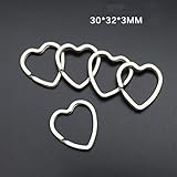 Zafina 平キーリング シルバー ハートの形 1個入り (30*32*3mm)