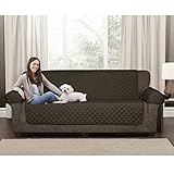 Maytex Casual Smart Faux Suede Waterproof Quilted Pet Furniture Cover, Chocolate