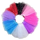 子供キラキラ星柄 ふわふわフリルレーススカート レースカラーパニエ 子どもスカート ダンス 発表会重ねて着る Free,Pink