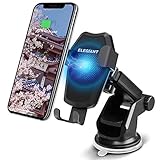 車載Qi 車載ホルダー ELEGIANT ワイヤレス充電器 車載 スマホスタンド 強力ゲル吸盤＆吹き出し口式兼用 スマホ車載ホルダー 急速