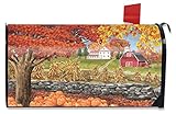 秋の日シーン磁気メールボックスカバーFall Leaves標準Briarwood Lane