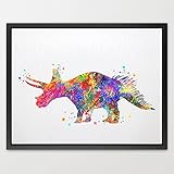 Dignovel Studios 11X14 Triceratops Dinosaur Art Print Watercolor Painting Art Print For Kids Childre