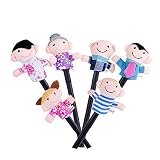 Etelux ファミリー フィンガーパペット 指人形 6本セット 動物おもちゃ 知育玩具