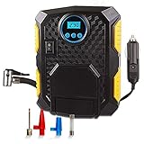 LANIAKIA 車用空気入れ シガーソケット接続式 エアーコンプレッサー LEDライト付き ３種類アダプター 自動車・バイク・ボール・浮き輪・レジャー用品　日本語説明書付き