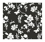 York Wallcoverings AP7431SMP Silhouettes Trailing Floral and Vines Wallpaper Memo Sample, 8-Inch x 1