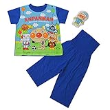 ベビー パジャマ 男の子 アンパンマン 蓄光プリント 光る ねかしつけ 半袖パジャマ 応援パジャマ 2015年 夏物 ANPANMAN (ブルー 80cm) aa2168-b-80
