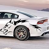 WYZDGTD 車のステッカーウルフデザインビニールデカールドアサイドピックアップ車両トラック車のステッカー2個130X50Cm、黒