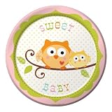 Baby Shower Happi Tree Lunch Plates - Sweet Baby Girl by Creative Party
