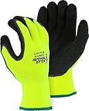 マジェスティックPolarペンギン3396hy冬裏地付き高視認性グリーンイエローラテックスコーティングPalmグローブ