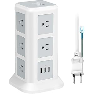 タワー型 電源タップ 延長コード 3m usb コンセント 3層 11個AC口+3USBポート たこあしコンセント oa…