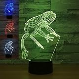 3d Animal FrogナイトライトテーブルデスクOptical Illusionランプ7色変更ライトLEDテーブルランプXmasホームLove Brithday子供キッズ装飾おもちゃギフト