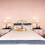 (ハンメロ)HANMEROリビング 部屋 ふすま diy リフォーム用おしゃれな花柄壁紙 ローズ のりなし はがせる フリース 1ロール（53cm×10m）ピンク