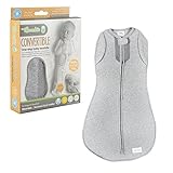 Woombie Vented Convertible Baby Swaddle - Easy to Use Natural Approach to Swaddling - Stretchy but S