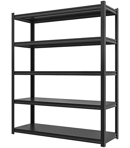 Amazon｜スチールラック メタルラック 幅120cm 5段 ブラック 幅約120