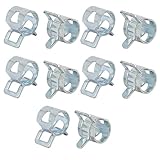 uxcell ホースクランプ スプリングクランプ エアチューブクリップ　燃料ホースパイプ用　8mm　ばねバンド式　10個入り