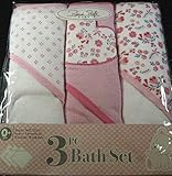 Rene Rolfe Baby 3 Pc. Bath Set-3 Hooded Bath Blankets for Baby Girl by Rene Rolfe Baby