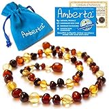 Amber Teething Necklace for Babies Amberta - Anti Inflammatory Immune System Boost Teething Discomfo