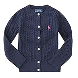 ラルフローレン キッズ ケーブルニット 長袖 カーディガン Cable-knit Cotton cardigan 女の子 子供 服 （サイズ：2T、カラー：Navy） Polo Ralph Laure