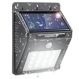 Fosmon (1個セット) 16個高輝度 LED ソーラーライト センサーライト アウトドアライト 防犯防災ライト 玄関ライト 壁掛けライト 夜間外灯【ホワイトライト | ワイヤレス人感センサー |