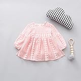ベビー服 子供服 女の子ワンピース Pojour 可愛いスカート 長袖ドレス オシャレ 秋 通園 発表会 旅行 記念日 プレゼント ピンク
