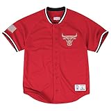 シカゴ・ブルズNBAメンズSeasoned Proメッシュボタンフロントジャージーレッド レッド