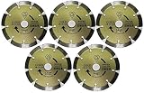 5枚セット 外径125mm 5インチ　ダイヤモンドブレード カッター 乾式 ゴールド　穴径22mm(20,15mmリング付き)　プロ仕様 実績豊富！ (5)