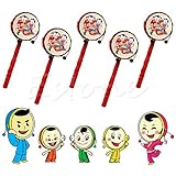 kocome Chinese TraditionalおもちゃRattleドラムKids Cartoon Hand Bellプラスチックfor Baby
