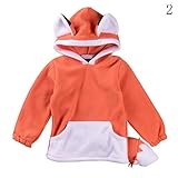 トトハウス(TOTO HOUSE)子供服 長袖 休閑 衣装 スウェット 可愛い 長袖 秋冬 男の子 女の子 (90, オレンジ)