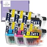 LC411-4PK 対応 互換インク 4色セット＋ブラック2本追加(計6本) ブラザー用【HDカラー/残量表示対応】LC411 対応機種: DCP-J526N / J914N / J915N / J926N-W / J926N-B / J1800N MFC-J739DN / MFC-J904N / MFC-J739DWN / MFC-J939DN / MFC-J939DWN インクファクトリー