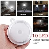 livoty 10 LEDワイヤレスモーションセンサーライト壁キャビネットワードローブ引き出しランプバッテリー
