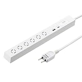 サンワサプライ スリムタップ（AC6個口・A1＋C1・PD33W・3m・ホワイト） TAP-SLIM6UC-3W